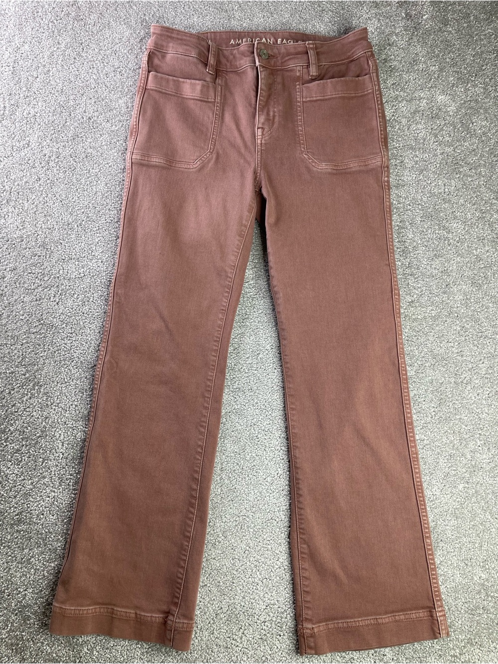 American Eagle High Rise Kick Boot Crop Jeans Women’s 2 Long Mauve Stretch